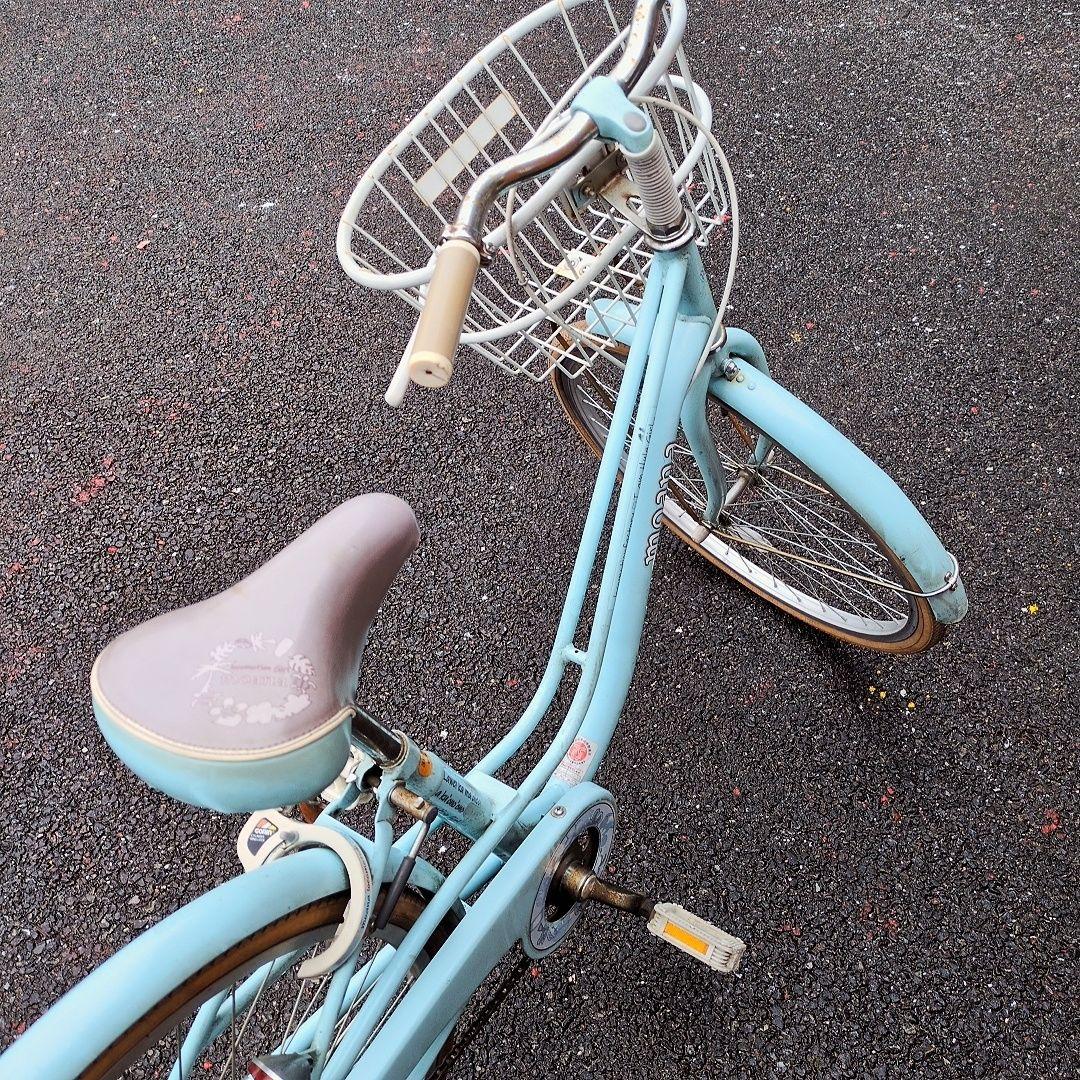 【群馬引取り専用】24インチ子供用自転車 Moana水色 前面バスケット付き