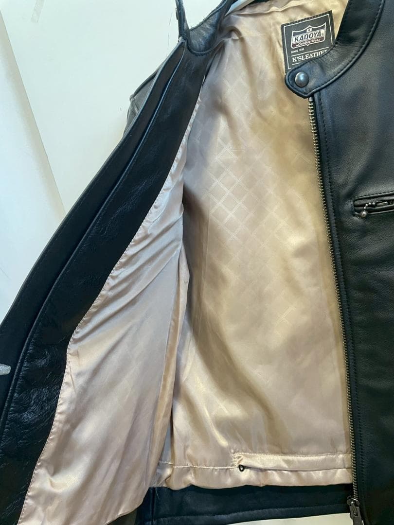A◆KADOYA　カドヤ　本革　シングルライダースジャケット　ブラック　3L