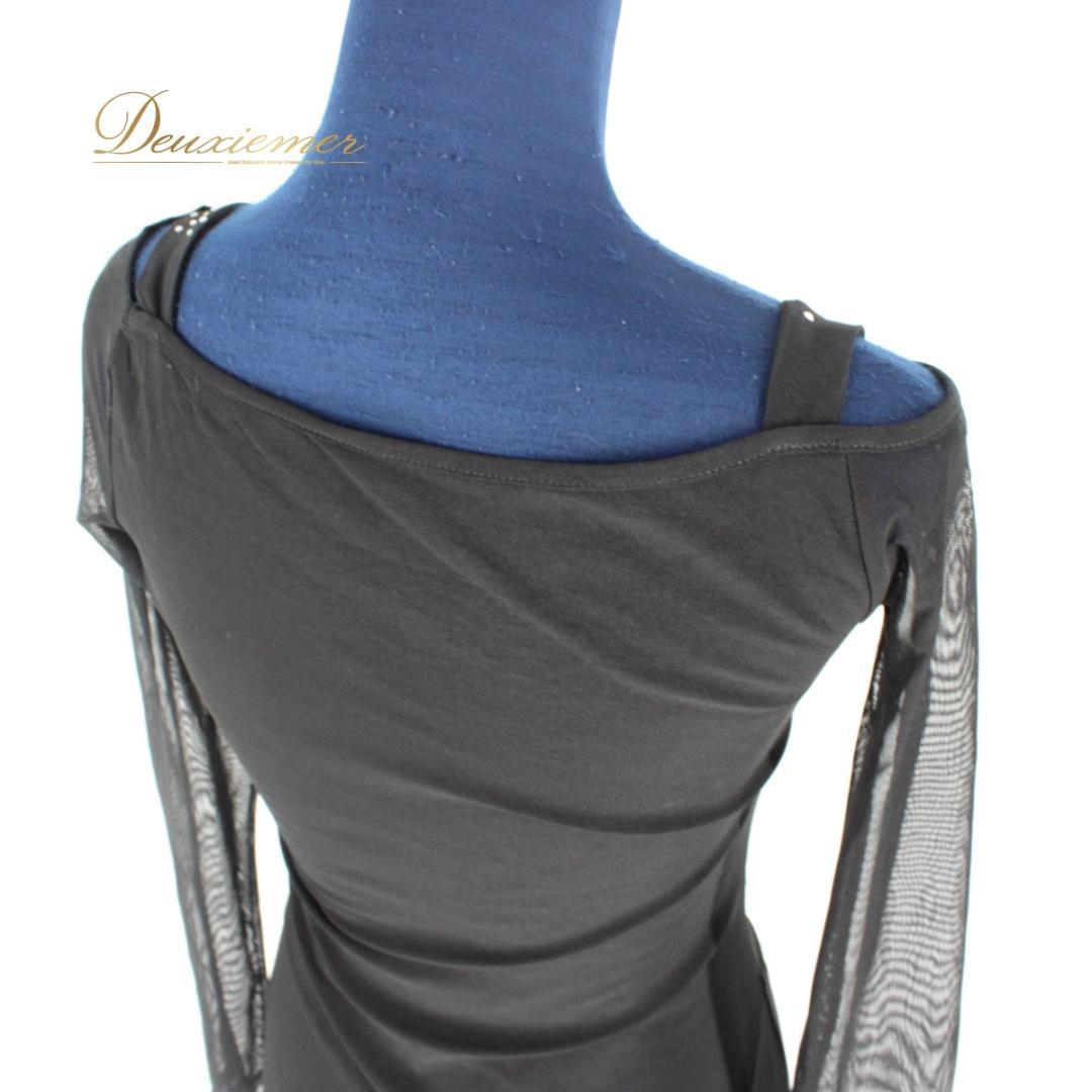 【美品 社交ダンス衣装】ワンピース ドレス 黒 赤 ブラック レッド 花柄