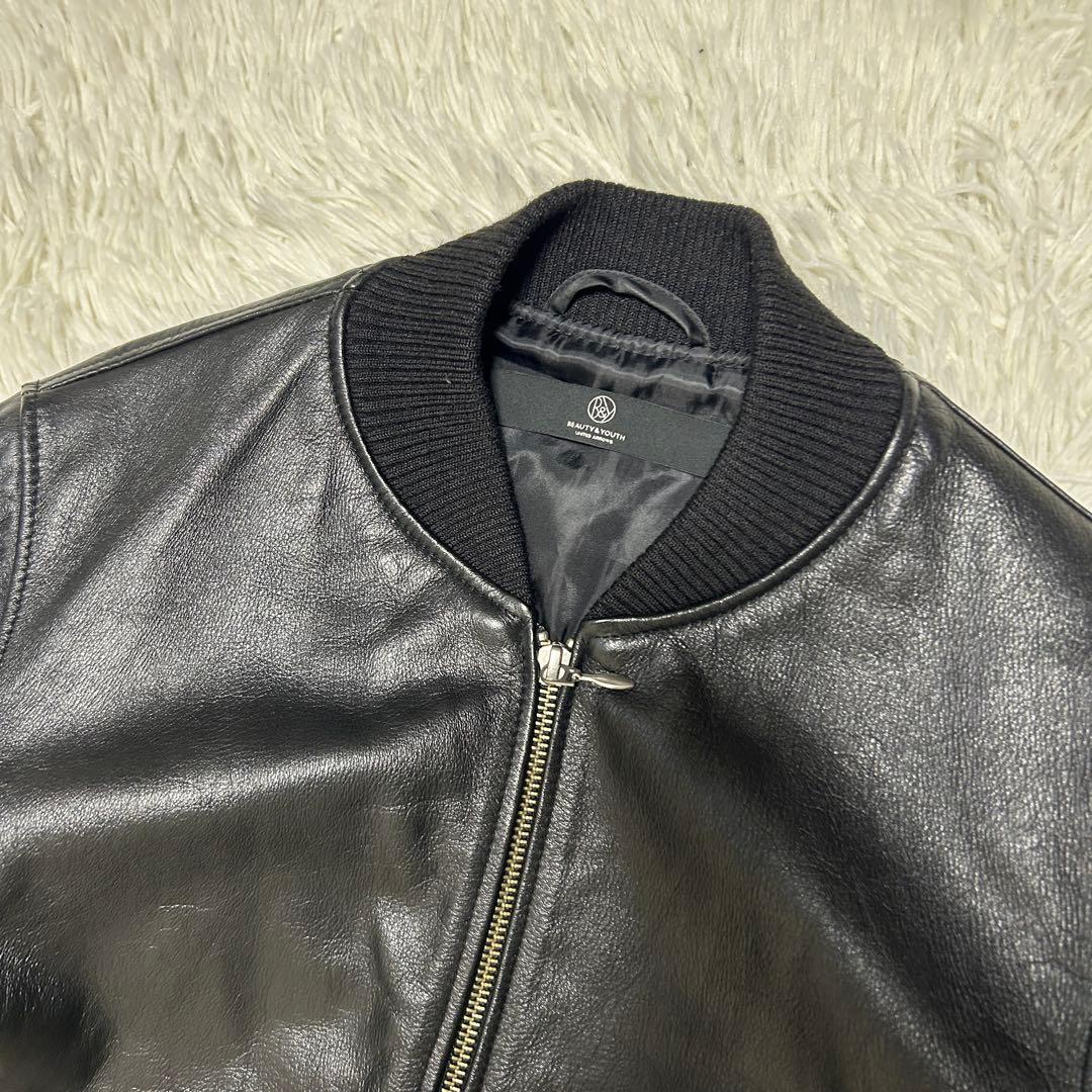 beauty &youth レザージャケット　牛革　ブラック　S