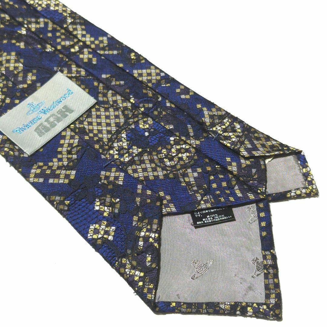 美品 ヴィヴィアンウエストウッド ネクタイ ボタニカル 花柄 チェック 高級