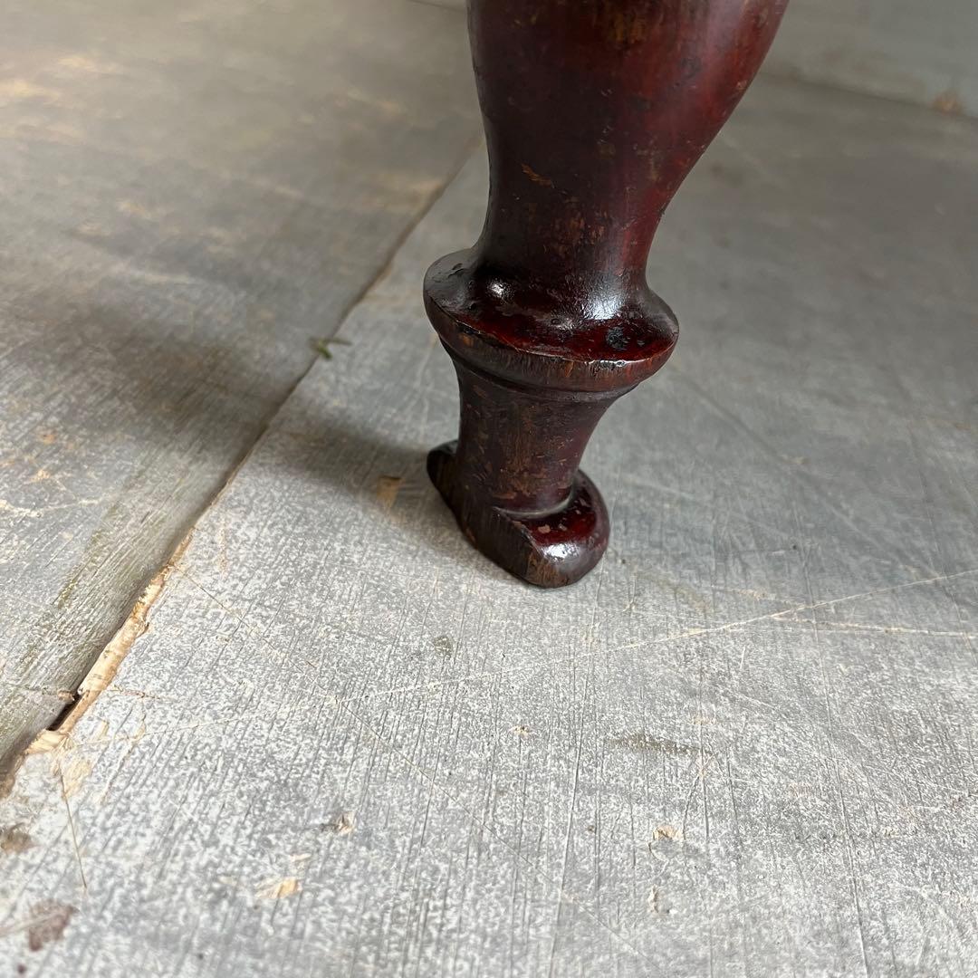 アンティーク 一枚板 ローテーブル ろくろ脚 無垢材 昭和レトロz598