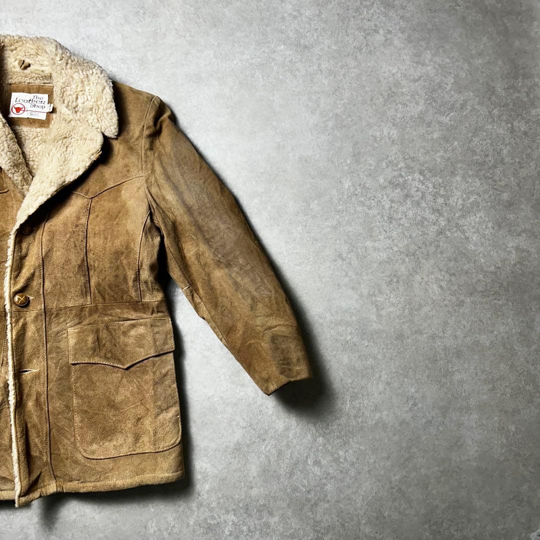 70s vintage sears ウエスタンランチコート 牛革スウェードレザー
