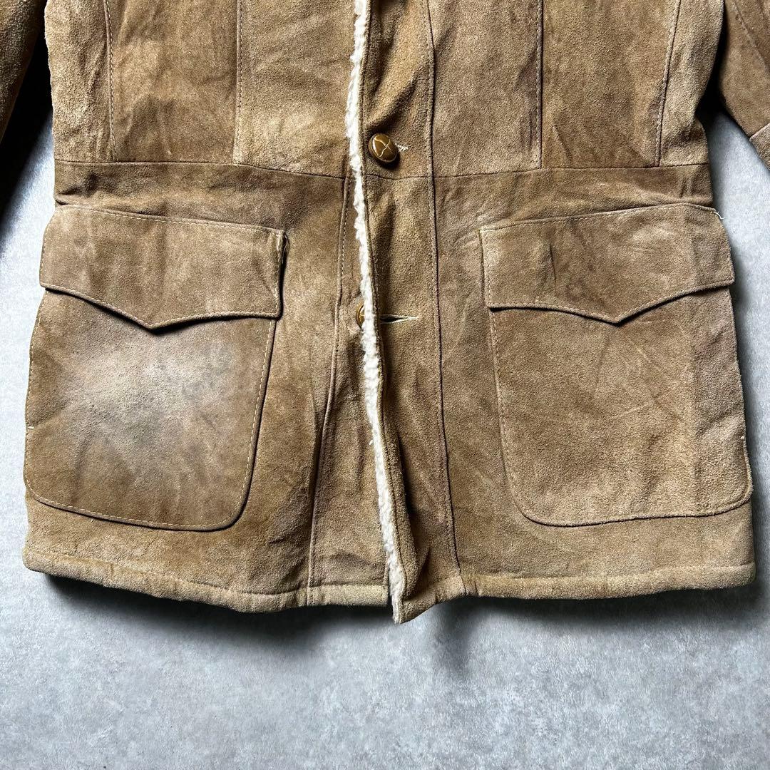 70s vintage sears ウエスタンランチコート 牛革スウェードレザー