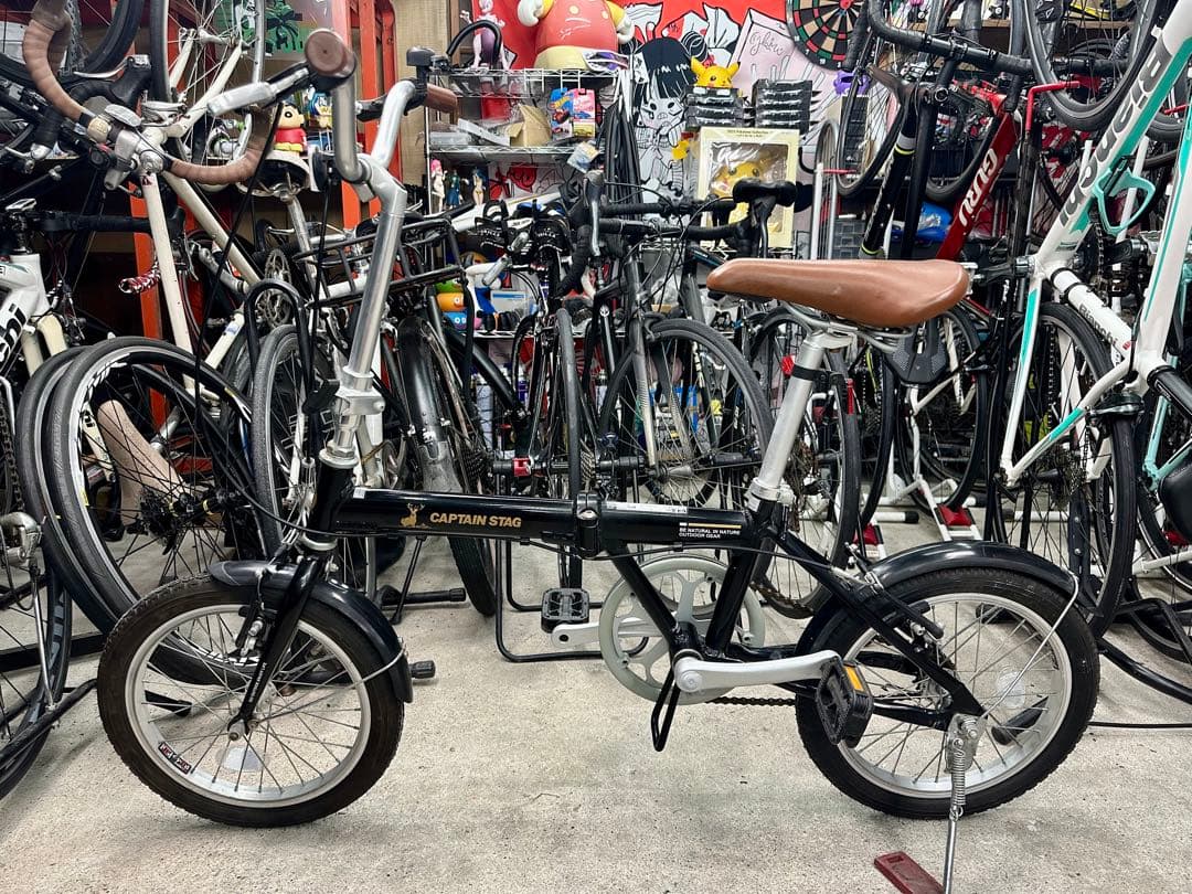 送料無料！キャプテンスタッグ アルル アルミ軽量折りたたみ自転車