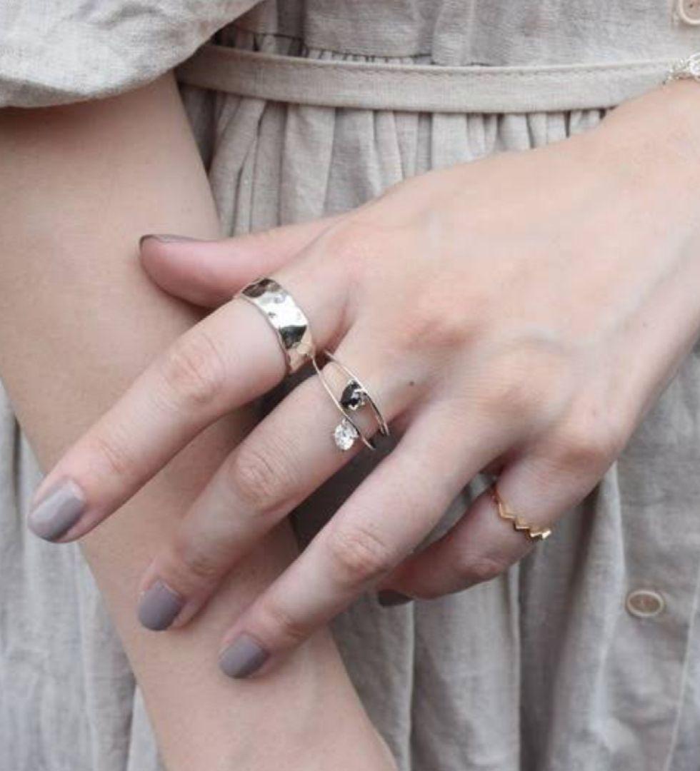 e.m. ジルコニア　平打ち　リング