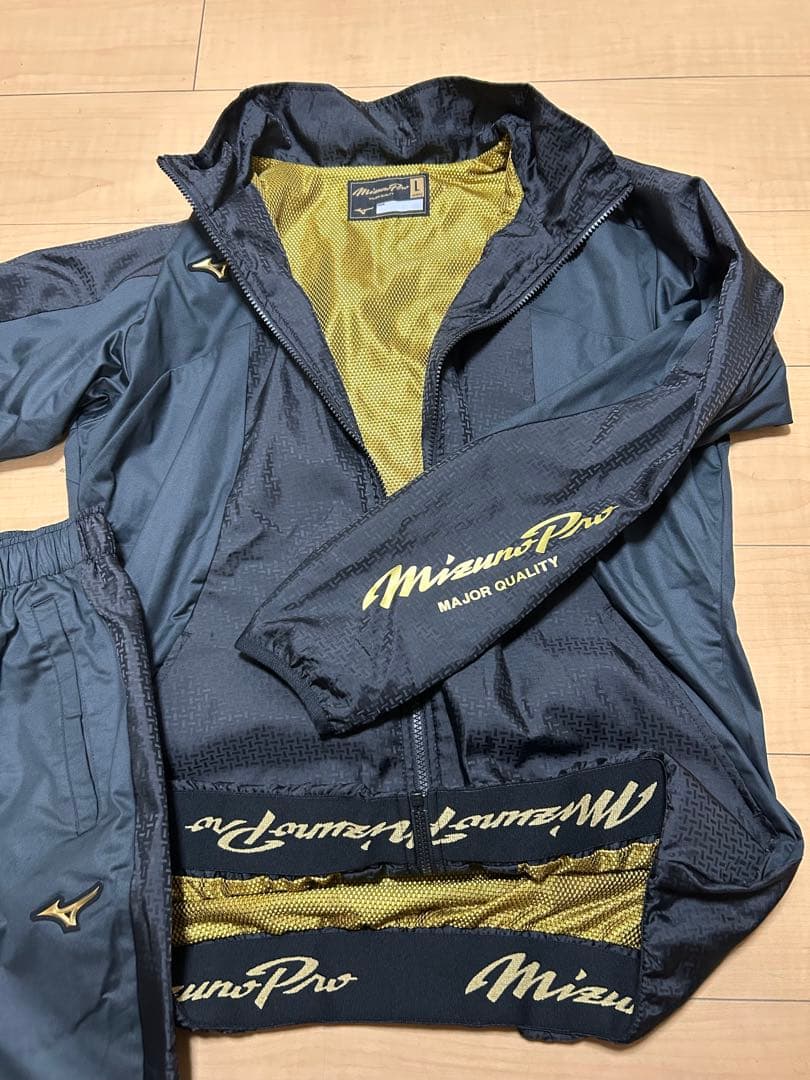 MizunoPro ウェア Lサイズ ブラック/ゴールド