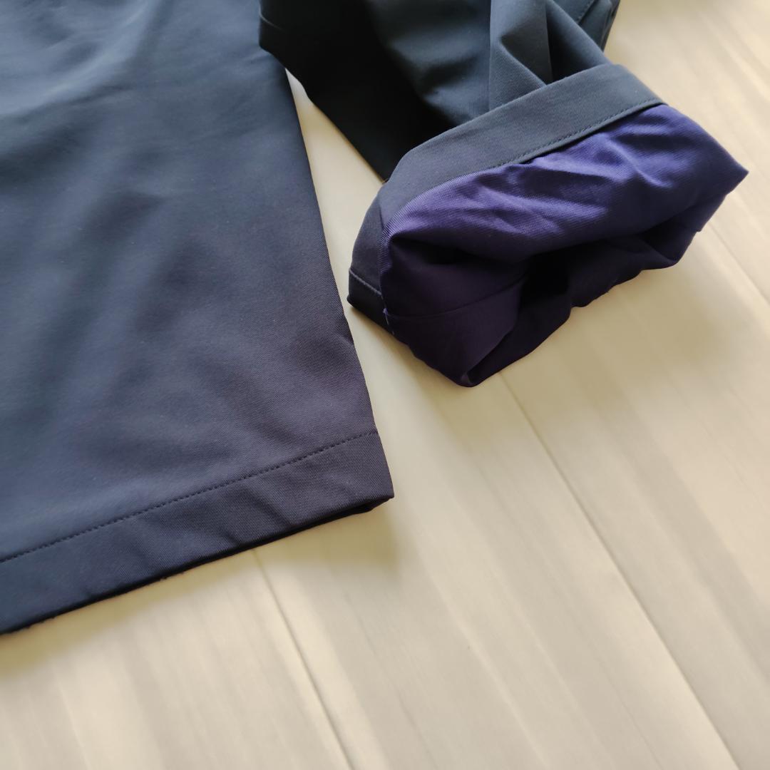 ビームスゴルフ パープルレーベル 裏地付き ストレッチパンツ ネイビー 48