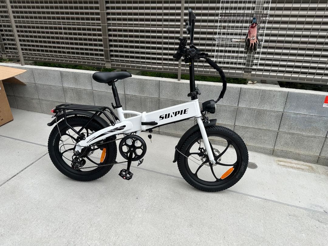 SUNPIE 折りたたみ電動アシスト自転車 ホワイト