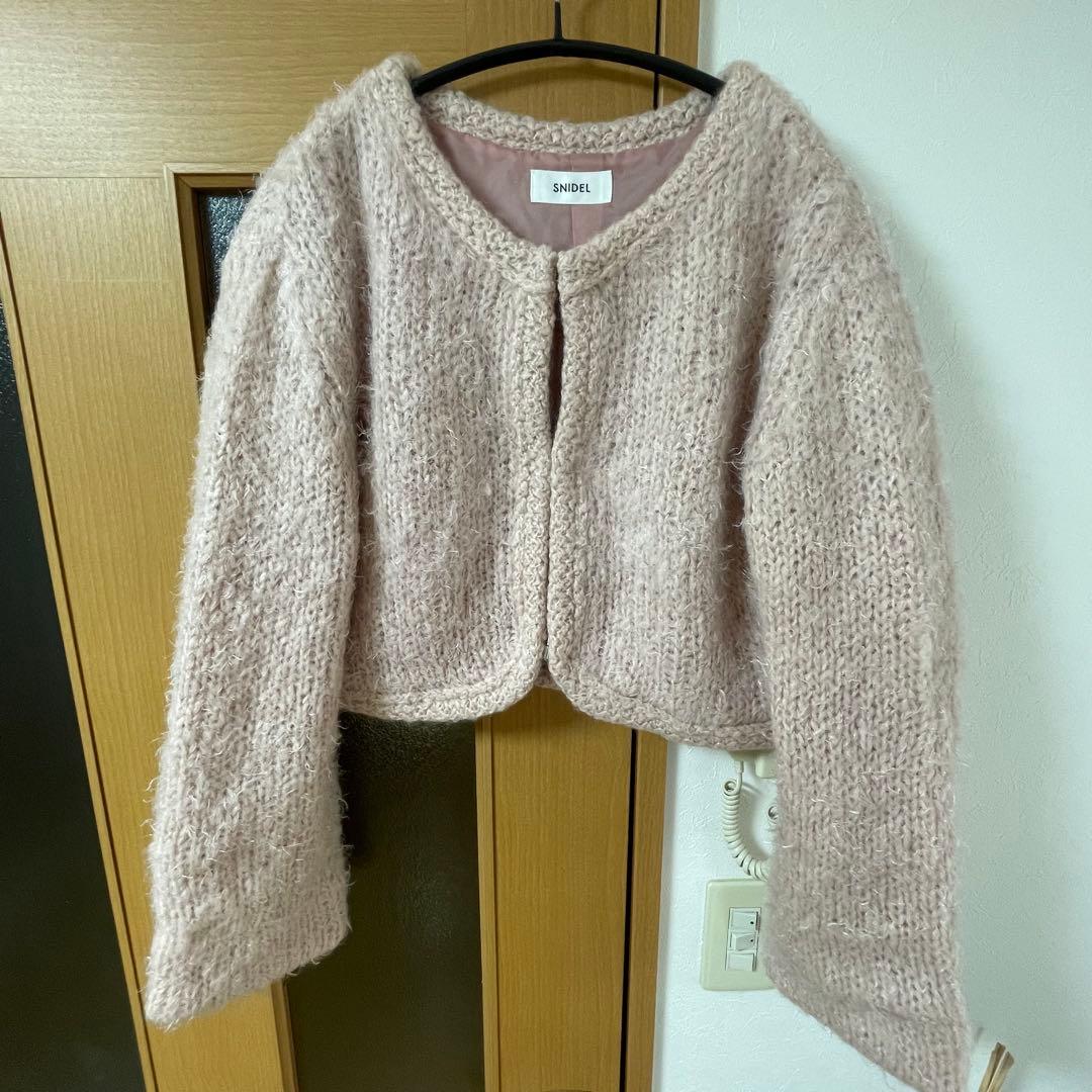 SNIDEL ファーライクニットジャケット