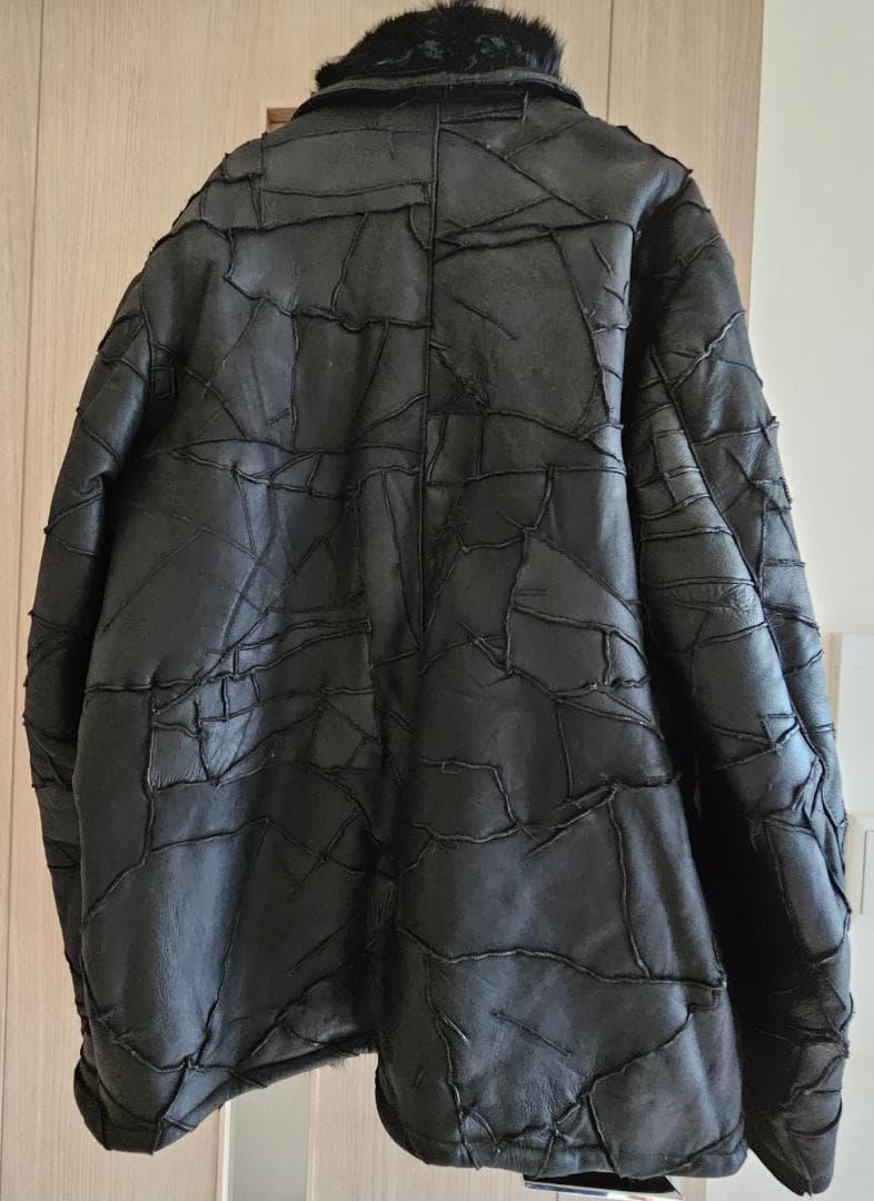 【極美品・希少3L】本革 フリーダムオリジナル スクラッチムートン パッチワーク