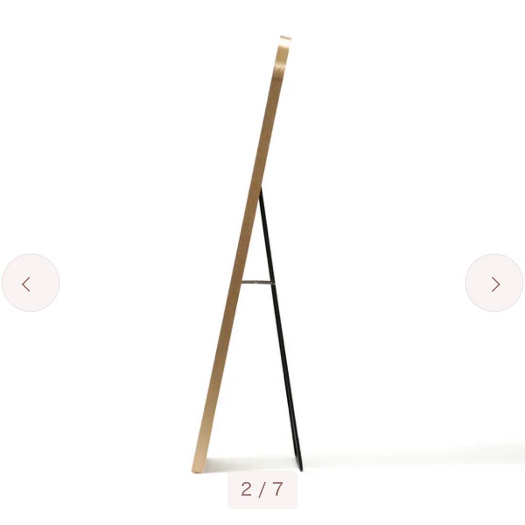 送料込み★Francfrancアルミフレーム スタンドミラー ゴールド 全身鏡