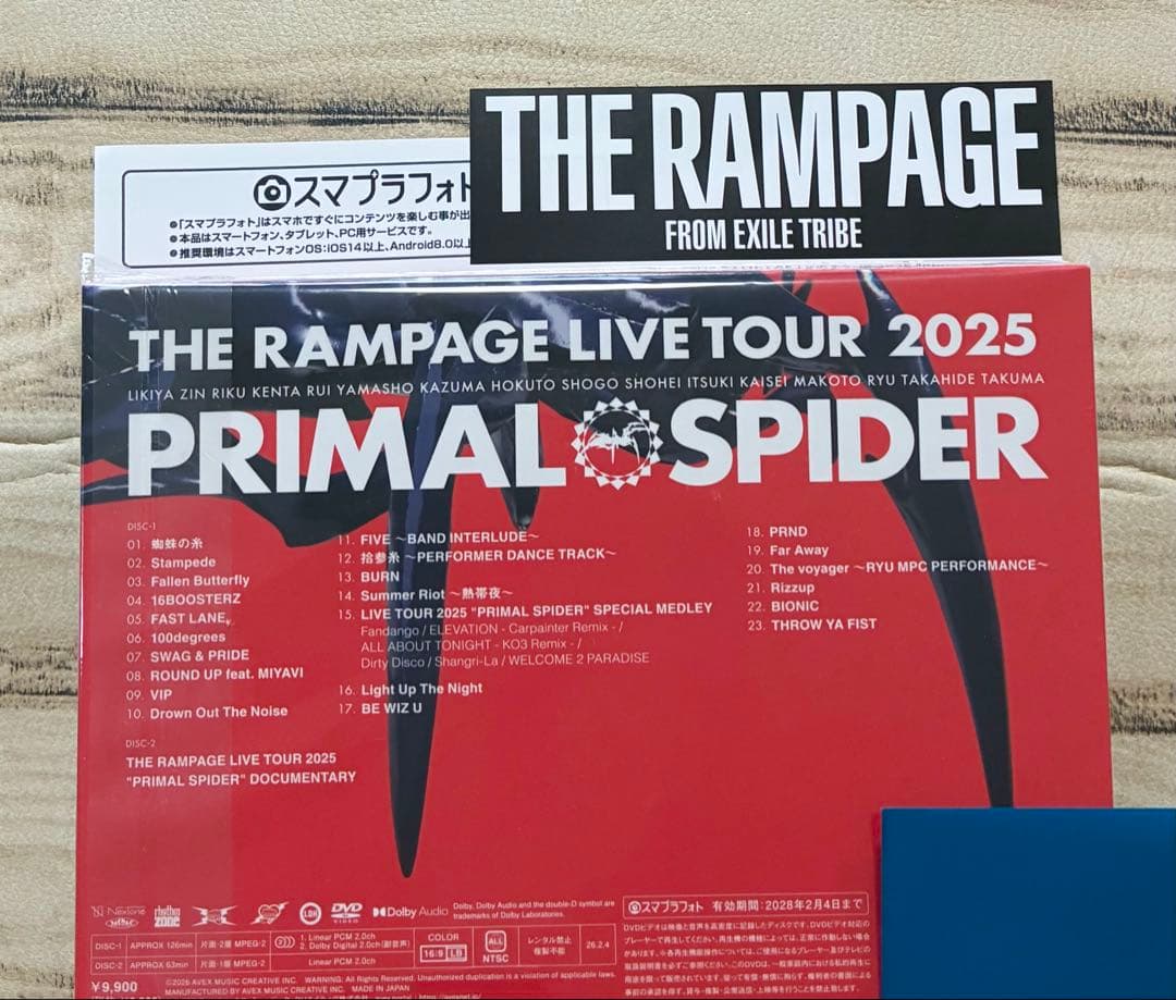 【ランページ】PRIMAL SPIDER LIVE 2DVD 初回封入特典付き