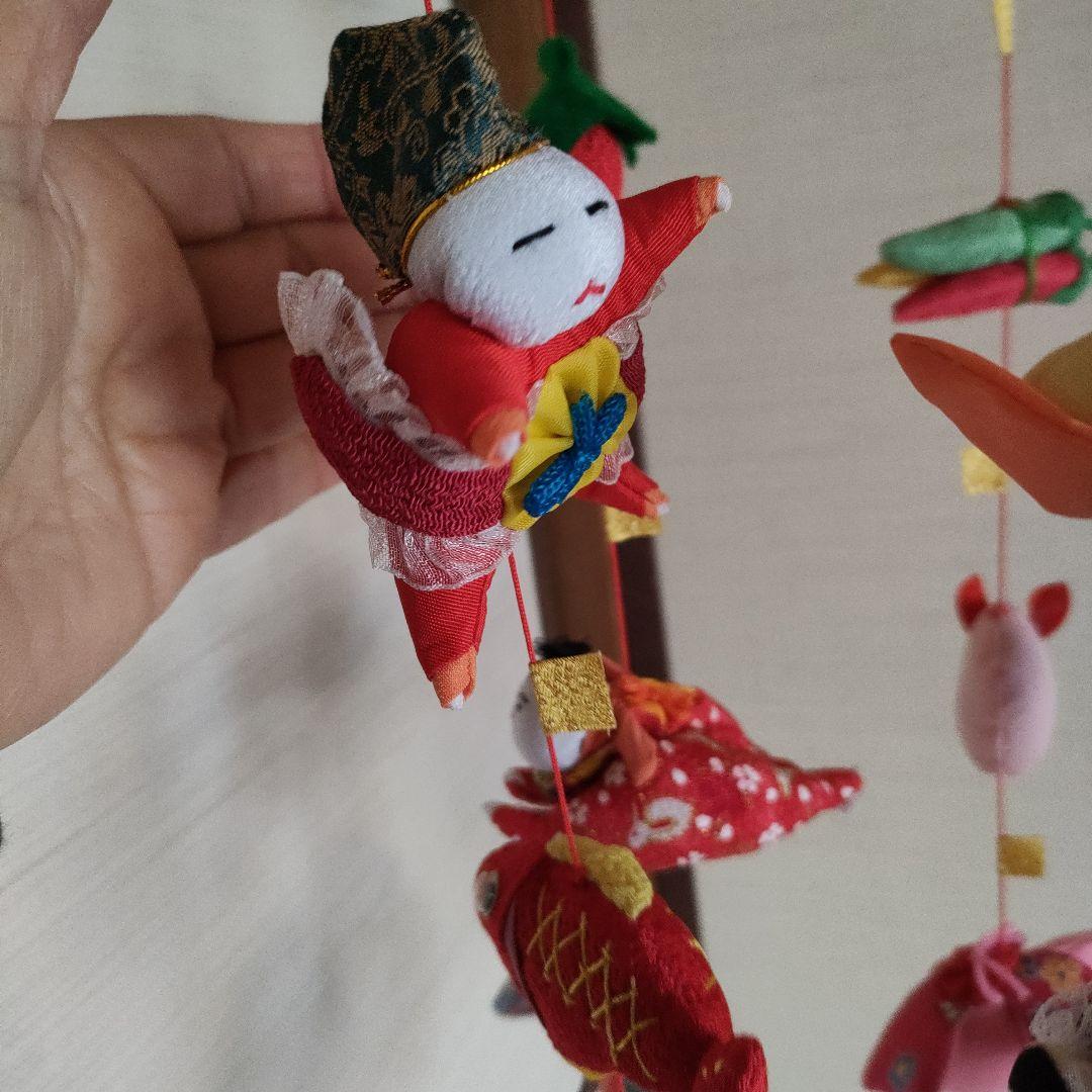 ひな祭り 吊るし飾り　吊るし雛(全長80cm輪っか〜70cm)　　未使用品