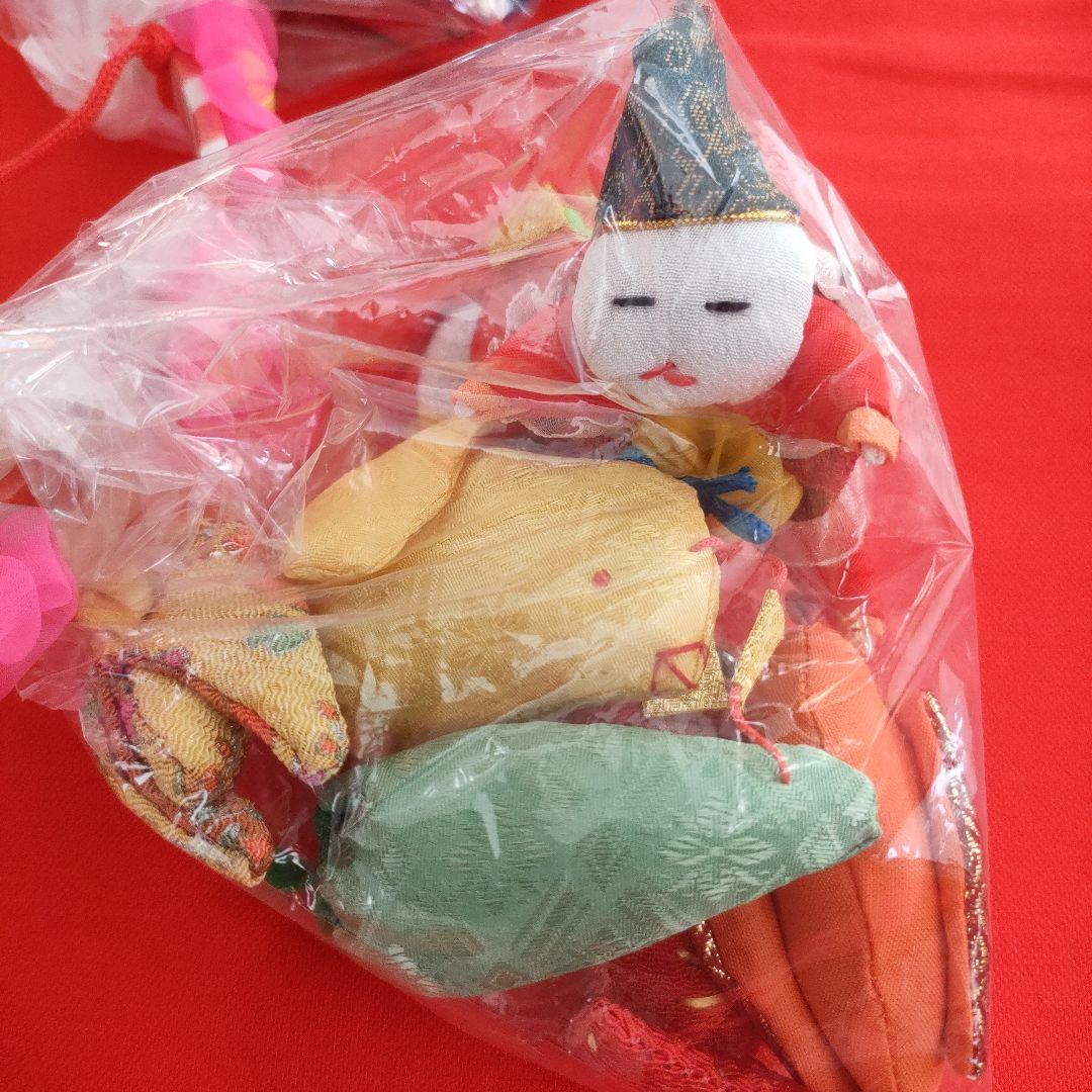 ひな祭り 吊るし飾り　吊るし雛(全長80cm輪っか〜70cm)　　未使用品