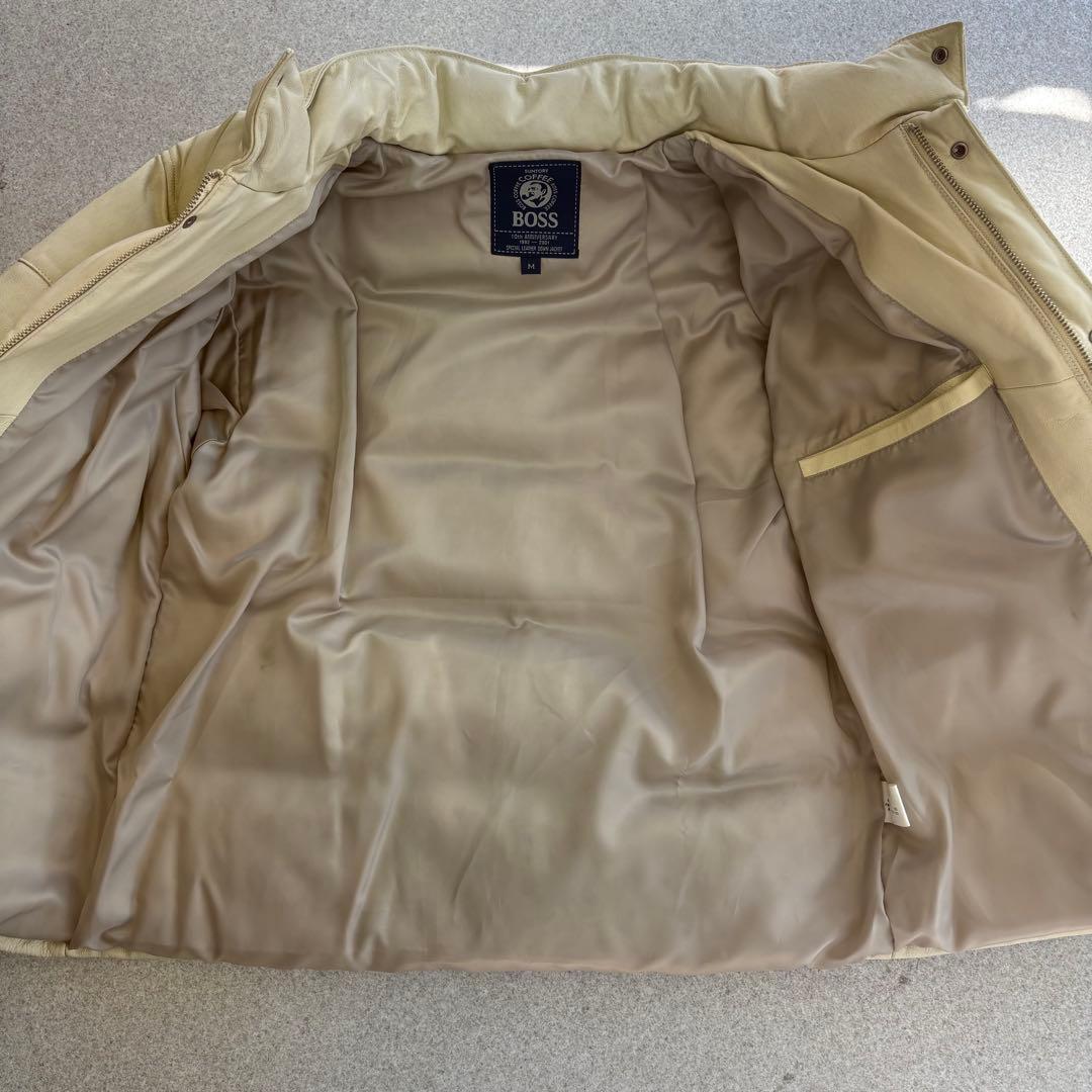 r*6様 非売品★BOSSジャン ボスジャン サントリー レザー ダウンジャケッ