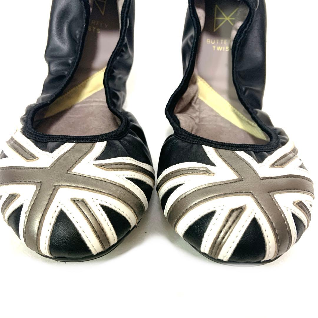 バタフライツイスト ジャッキー　英国旗デザインのフラットシューズ　41