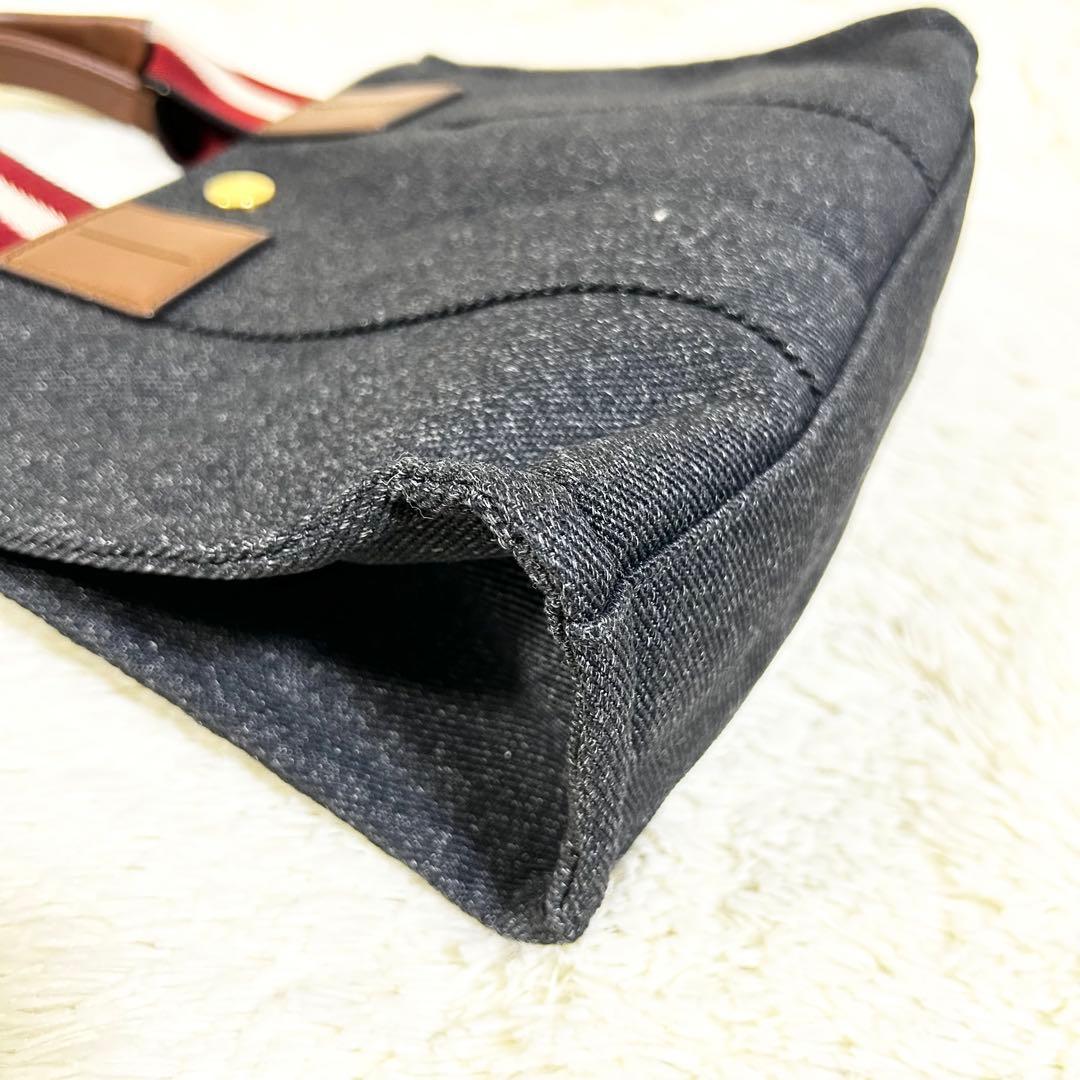 【未使用級】 BALLY トートバッグ キャンバス ネイビー インディゴ
