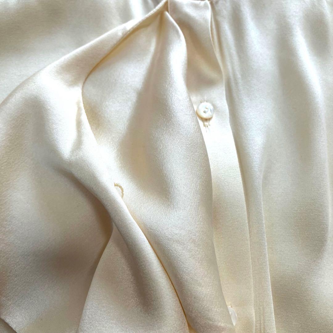 トゥモローランドコレクション ウォッシャブル シルクサテン ボウタイブラウス