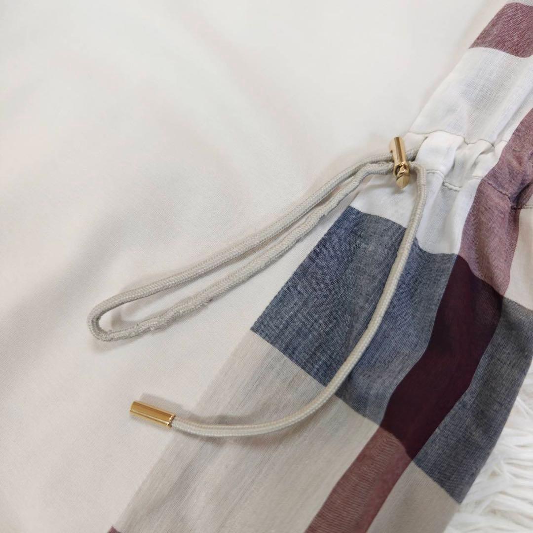 美品♡ブルーレーベルクレストブリッジ　チェック切替　ロングワンピース 38