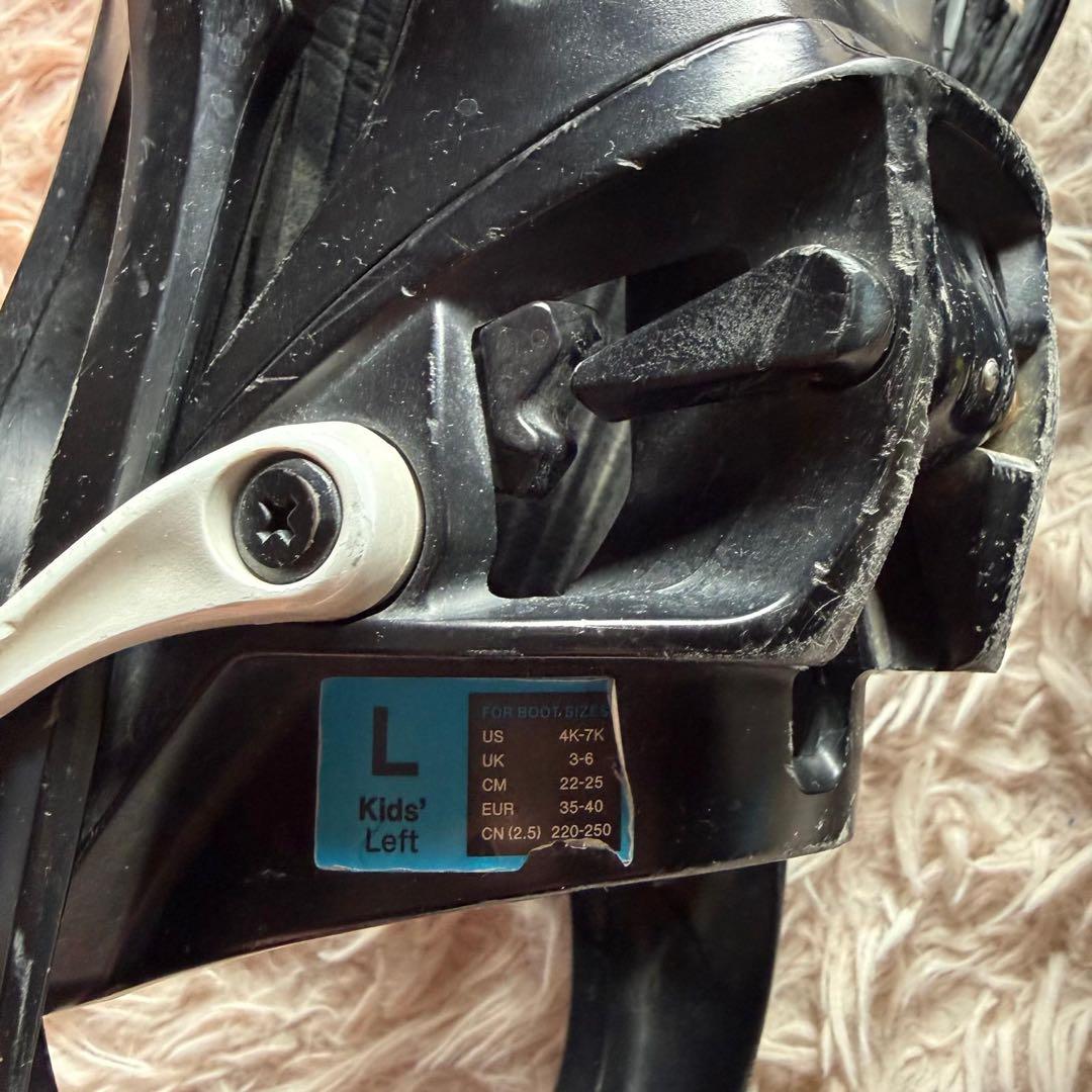 スノーボードビンディング ブラック ステップオンキッズL