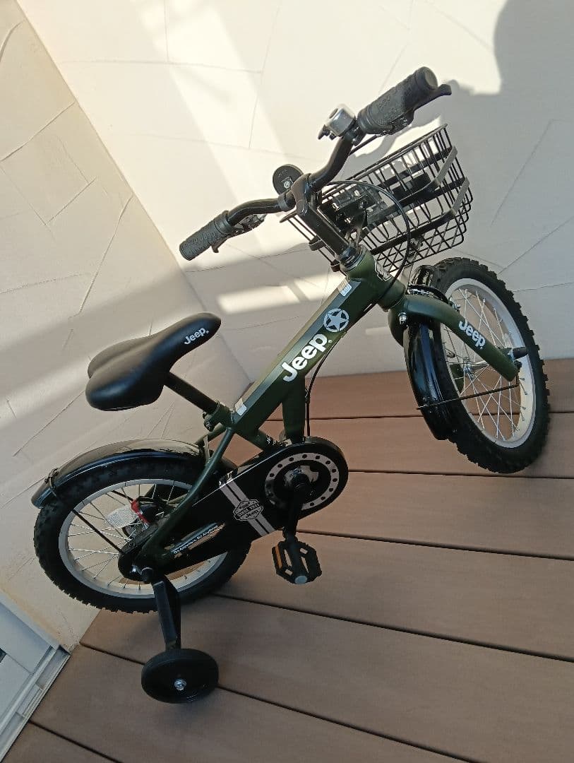 【美品】Jeep 幼児用自転車 オリーブグリーン