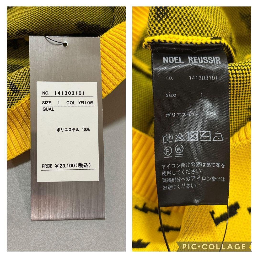 ノエルレシール　ゴルフ　1 S程度　ニットワンピース　ジャガード　イエロー