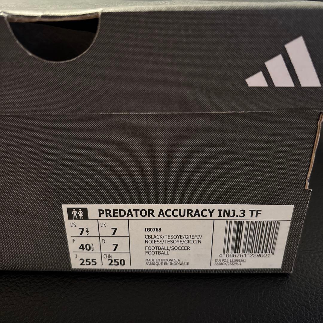 【新品】adidas Predator サッカーシューズ 黒/黄緑　25.5cm