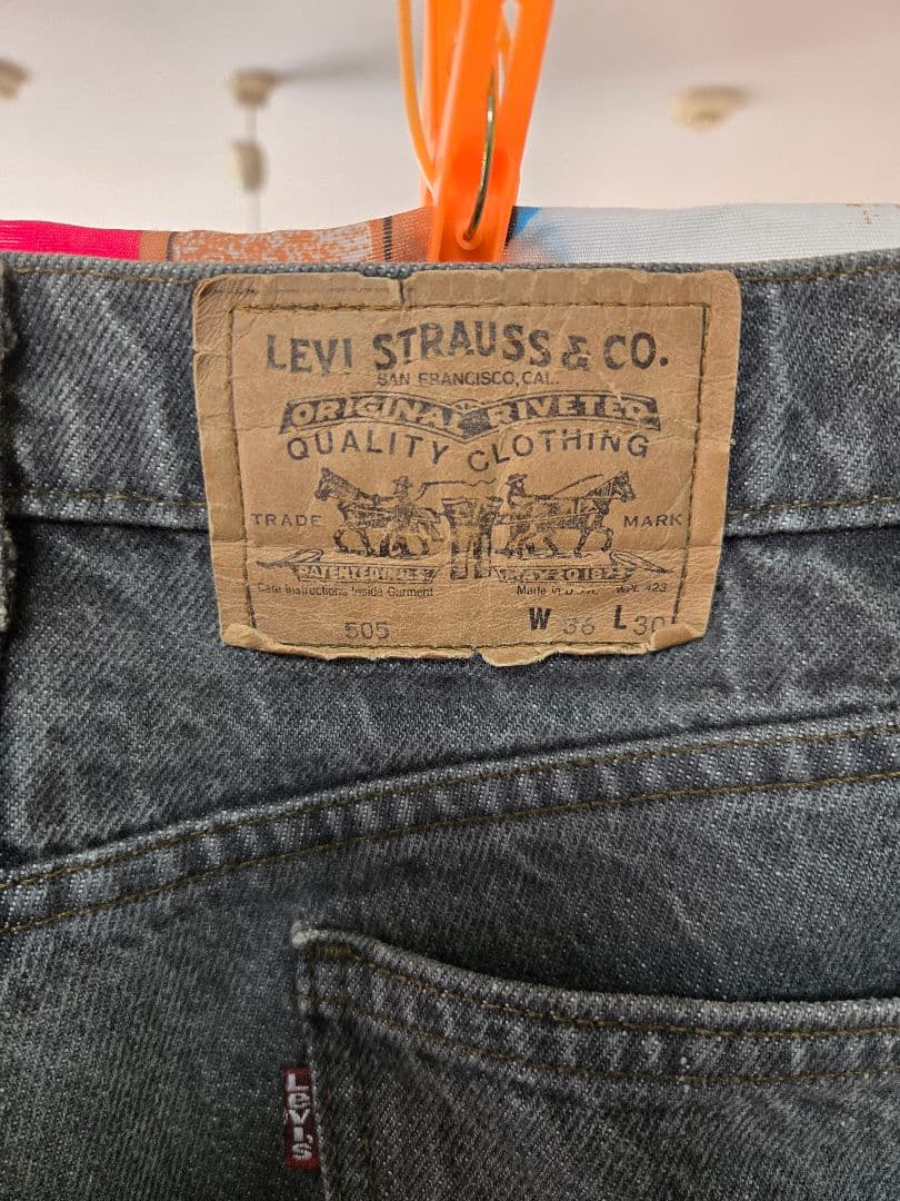 雰囲気抜群　Levi's　505 　先染め　501 ブラック　USA製
