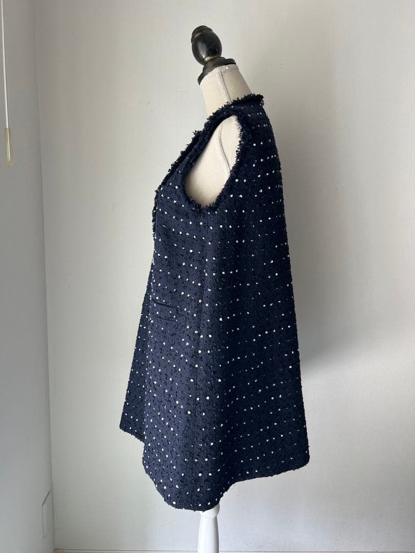 アドニシス　ネイビーツイード ロングジレ