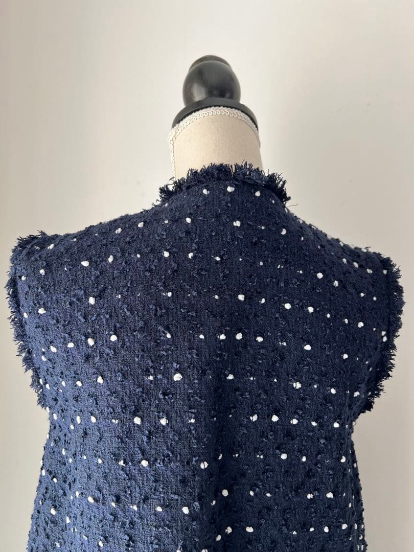 アドニシス　ネイビーツイード ロングジレ