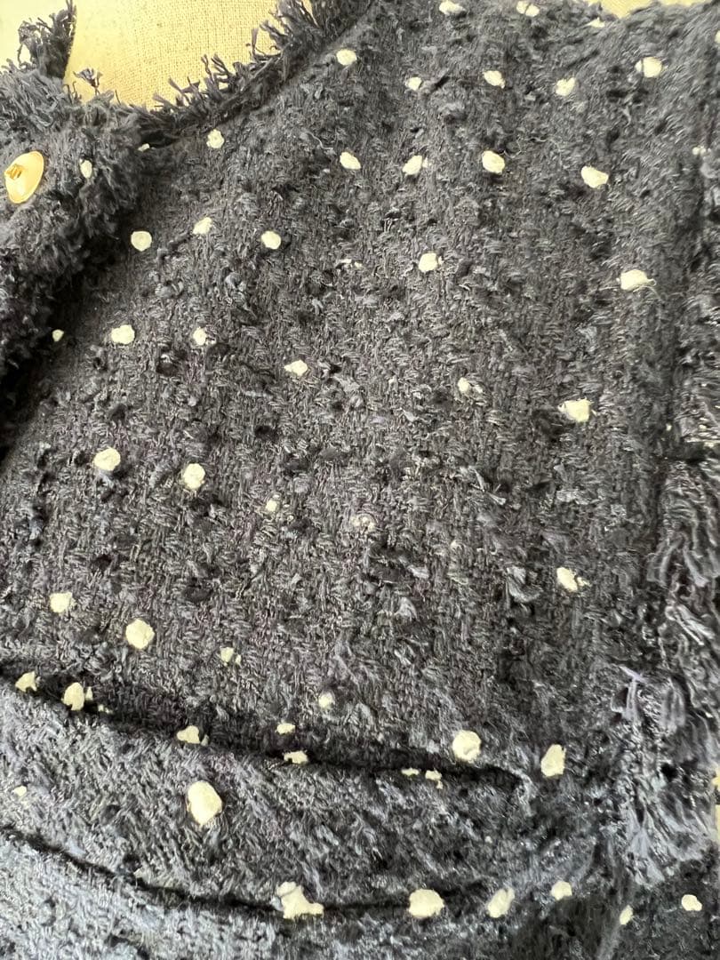 アドニシス　ネイビーツイード ロングジレ