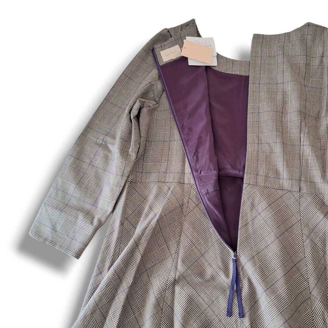 新品　Rose Tiara　レディース　ワンピース　チェック　リボン　長袖　46