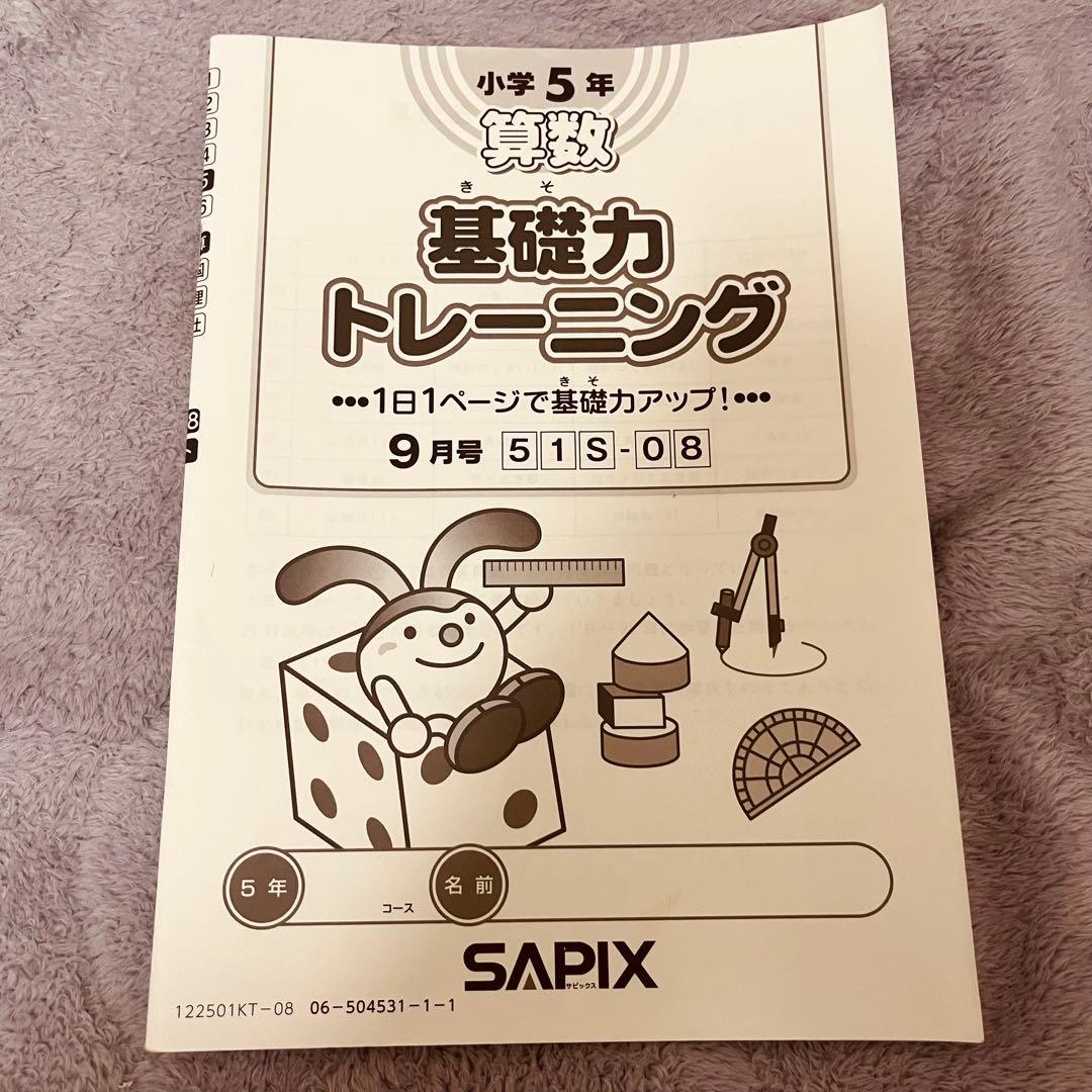 SAPIX 算数 基礎力トレーニング 小5 全12ヶ月セット
