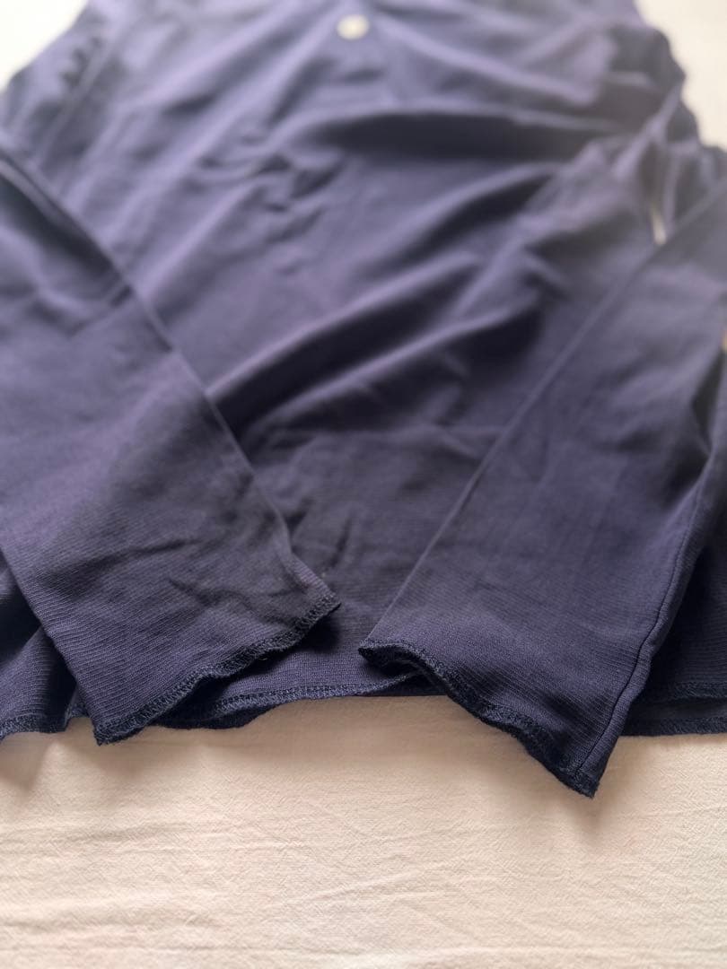 【roku 6】ナイロン チュール シャツ プルオーバー ネイビー ロク