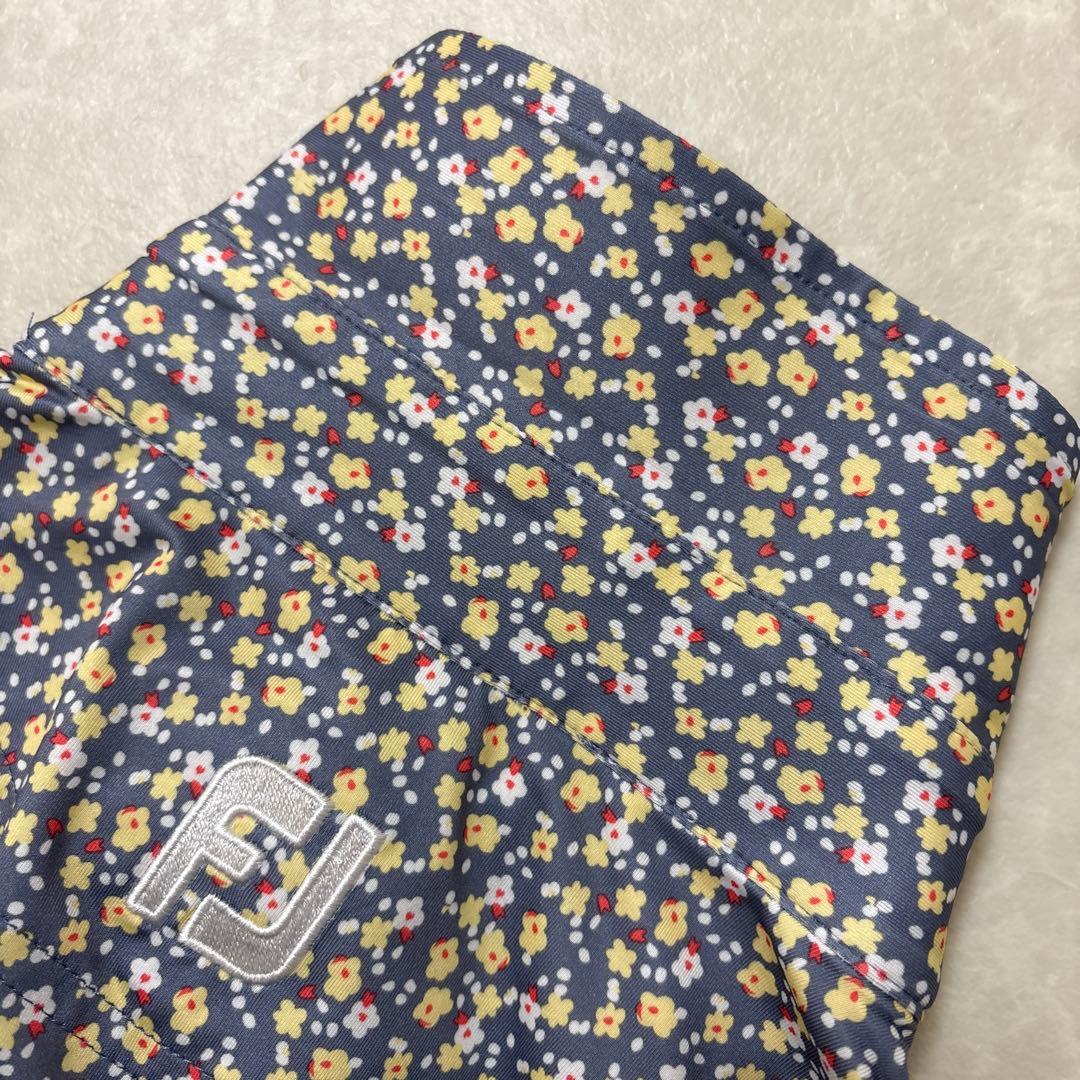 フットジョイ★総小花柄★薄手ストレッチ★ポロシャツ【メンズ サイズM】