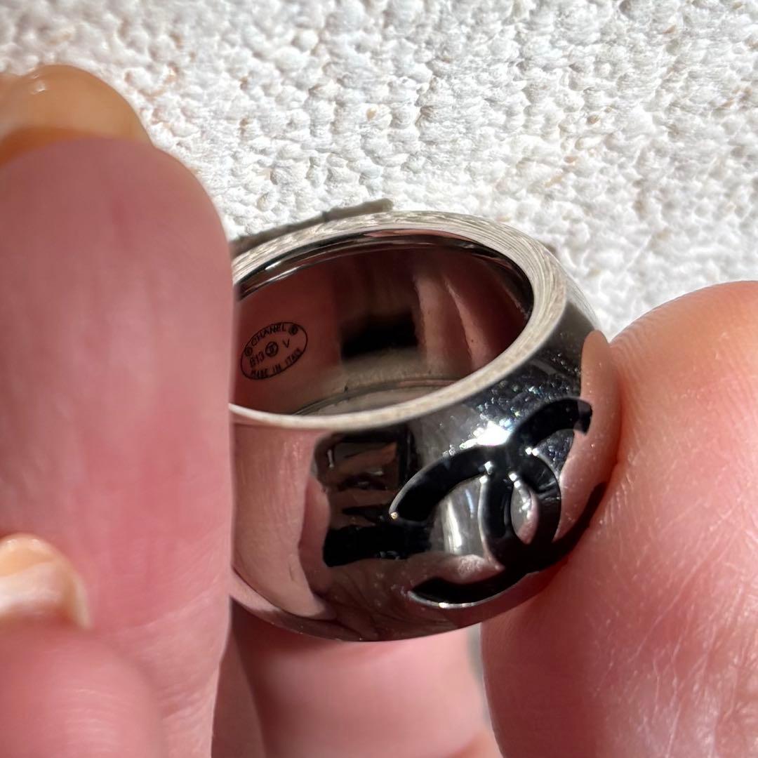 CHANEL ⟢Ring ヴィンテージ シルバー ロゴ
