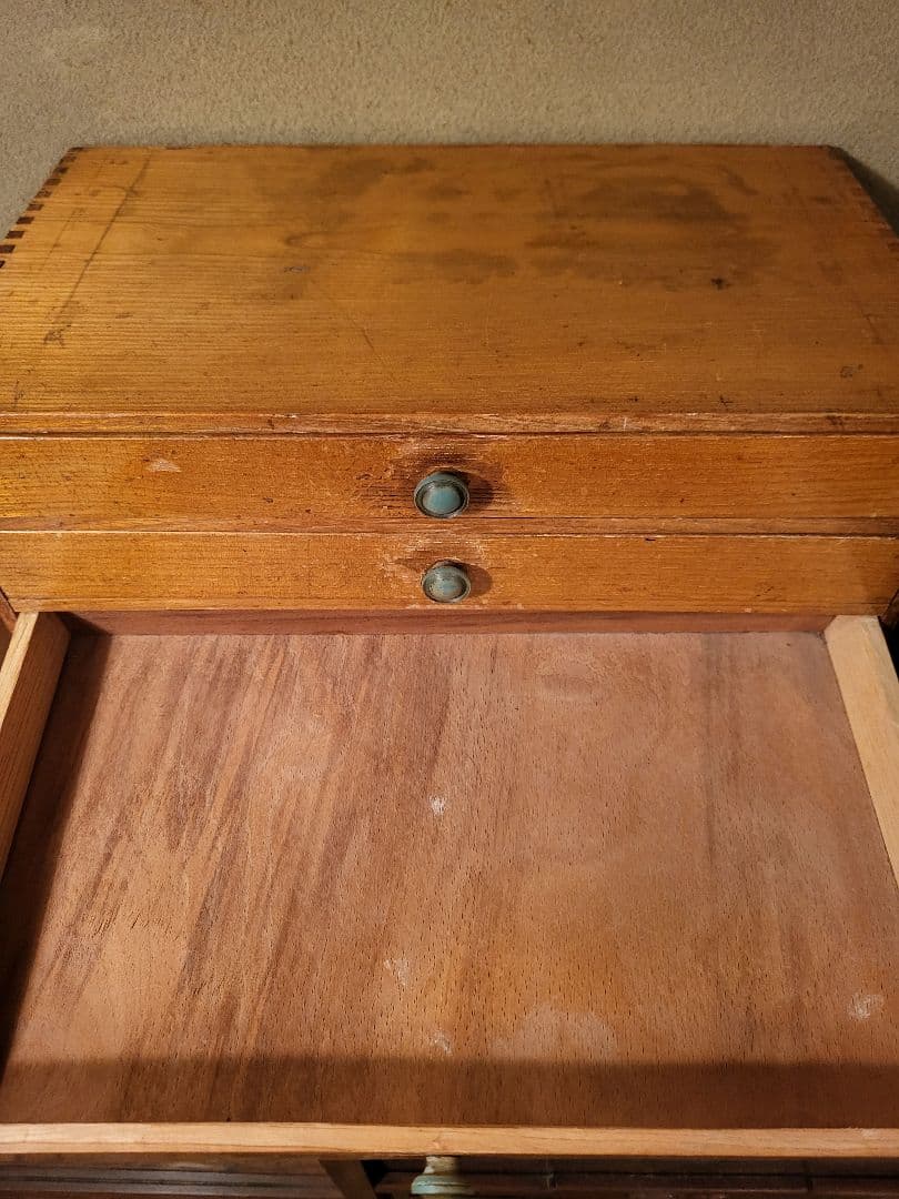 小引き出し　引き出し　4杯　こま印　レトロ　ヴィンテージ