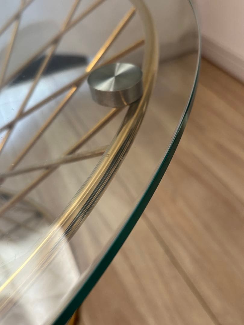 Francfranc コーヒーテーブル　ガラステーブル　ゴールド