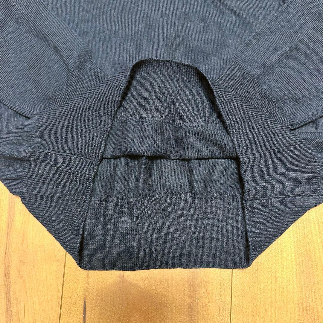 薄手長袖ニット　プリーツスカート　セットアップ　サイズS ネイビー　春秋　S〜M