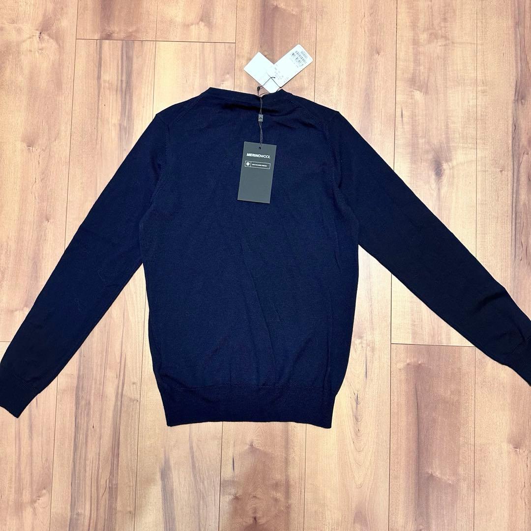 薄手長袖ニット　プリーツスカート　セットアップ　サイズS ネイビー　春秋　S〜M