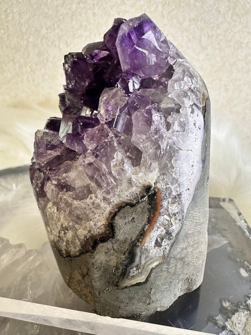高品質 ウルグアイ産アメジストドーム 濃紫 紫水晶 クラスター 407