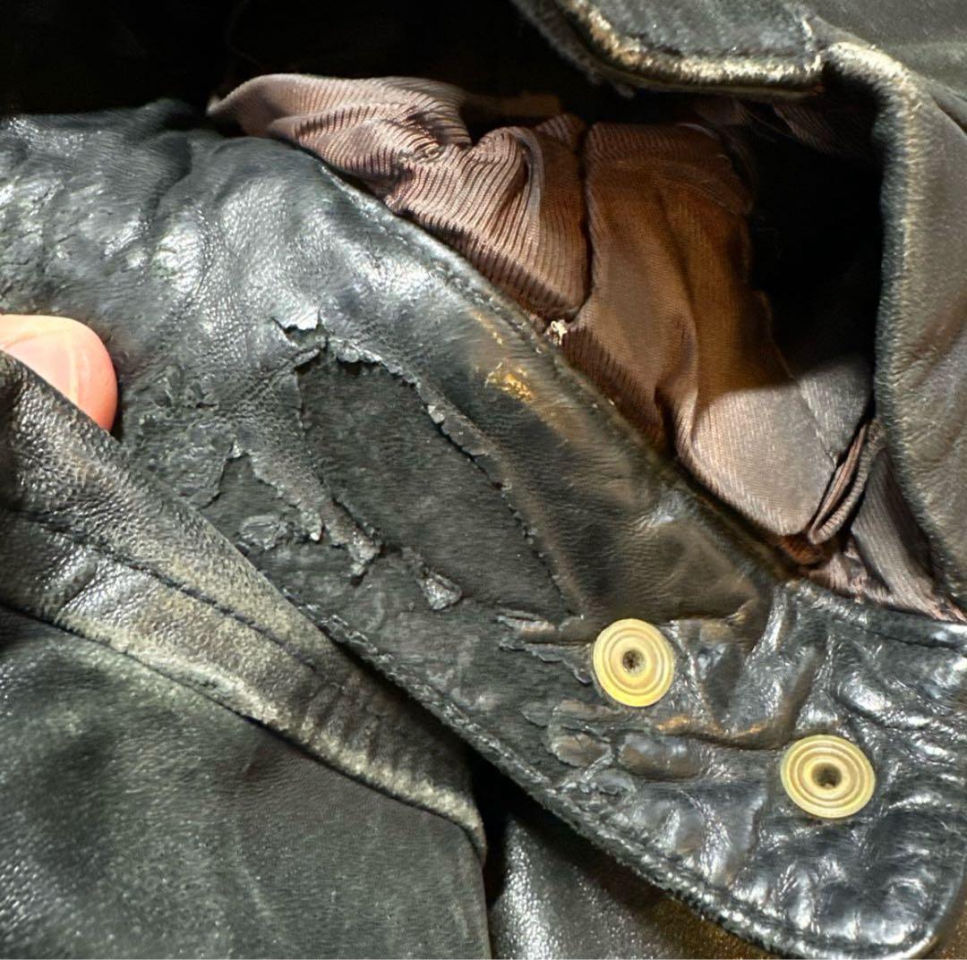 80s- NAUTICA A2 レザージャケット　XL 短丈　海外ストリート