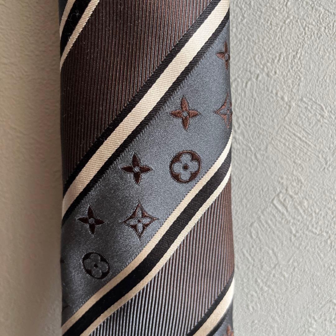 LOUIS VUITTON シルク ネクタイ ブラウン