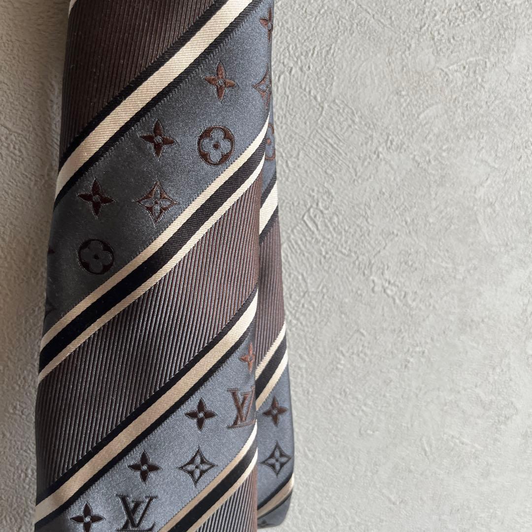 LOUIS VUITTON シルク ネクタイ ブラウン