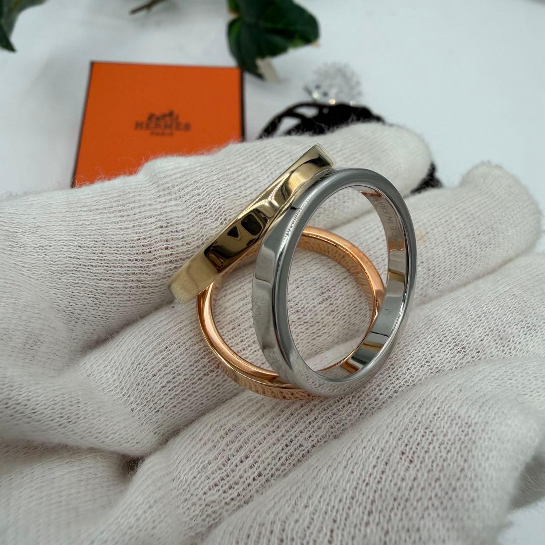 エルメス　スカーフリング　トリオ トリコロール 3色