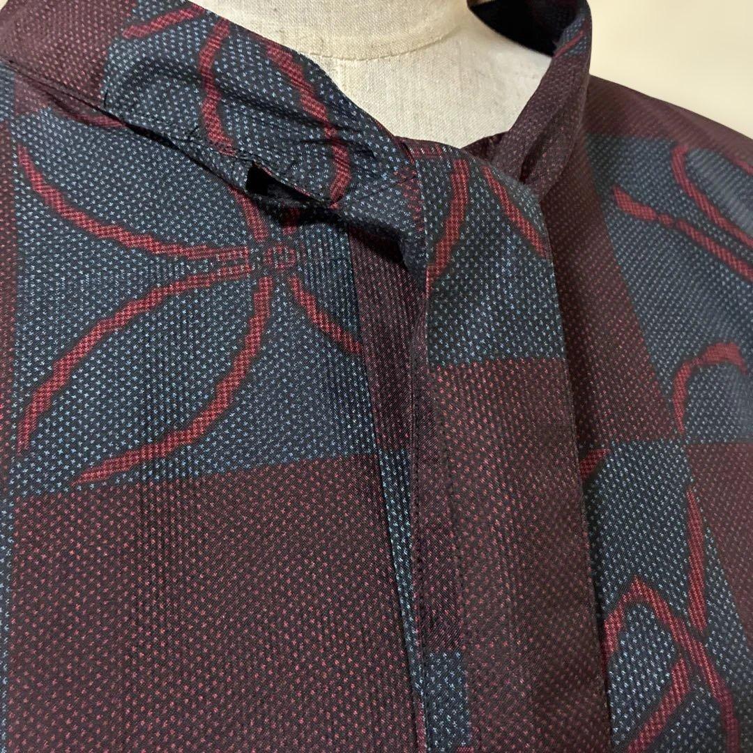 大島紬着物リメイクロングワンピース