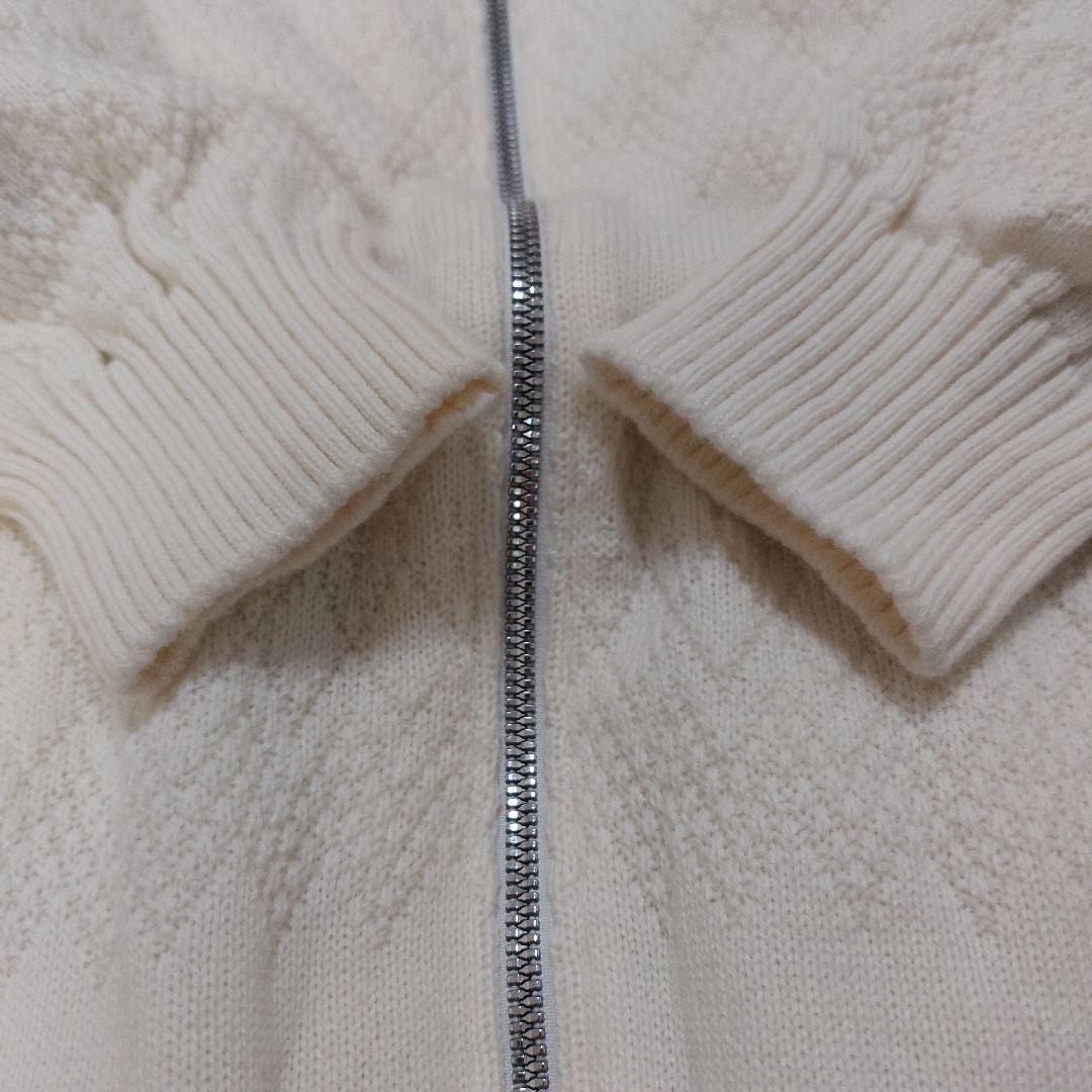 【美品】Callaway ホワイト フルジップ ニットジャケット Lサイズ