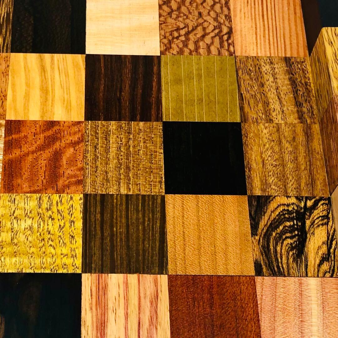 世界の銘木142種の寄せ木トレイ ハンドメイド