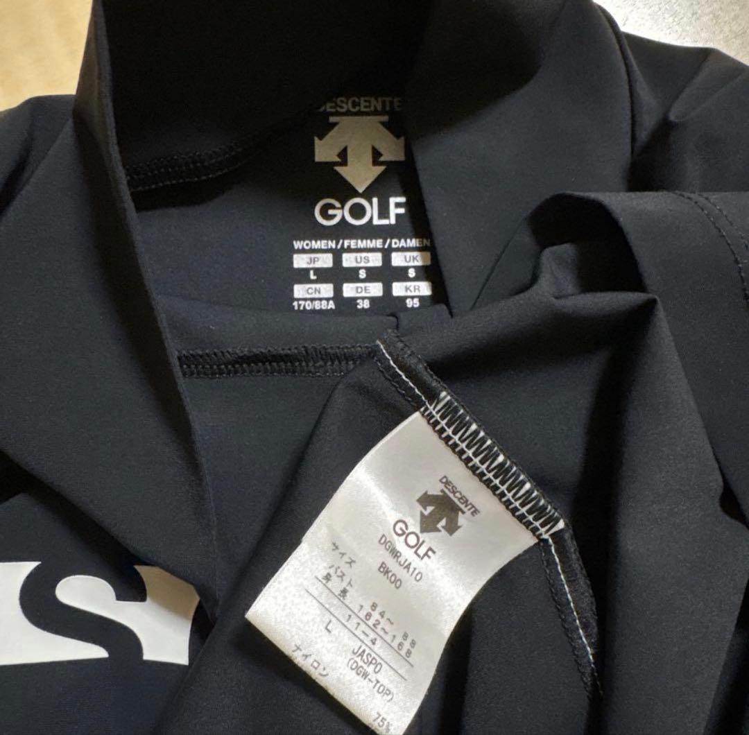 DESCENTE レディース ゴルフ　モックネックシャツ 黒　L